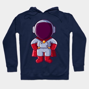 Cute Astronaut Superhero Standing Cartoon Hoodie